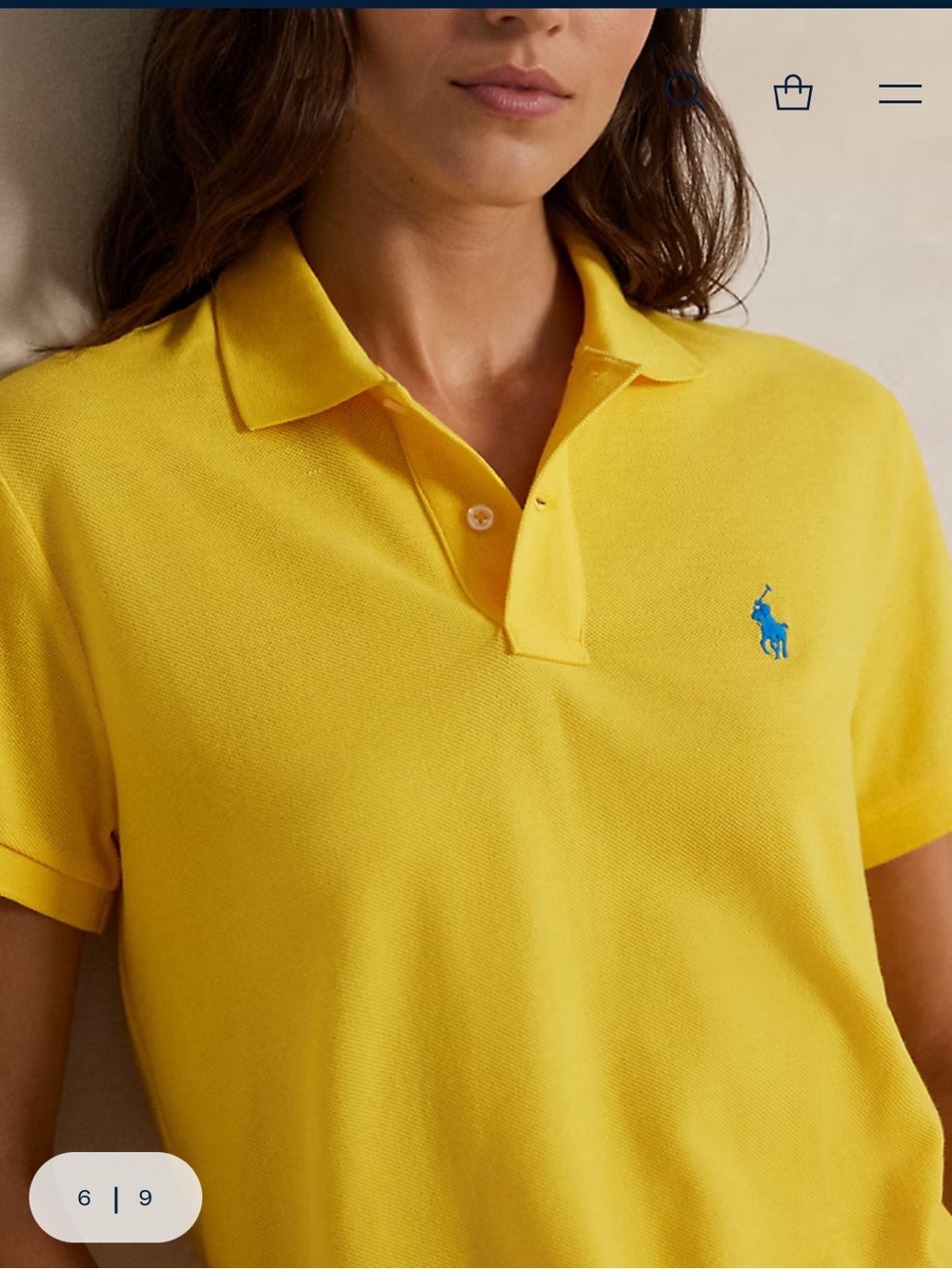 Ralph Lauren Classic Fit Yellow Mesh Polo Shirt XS $118